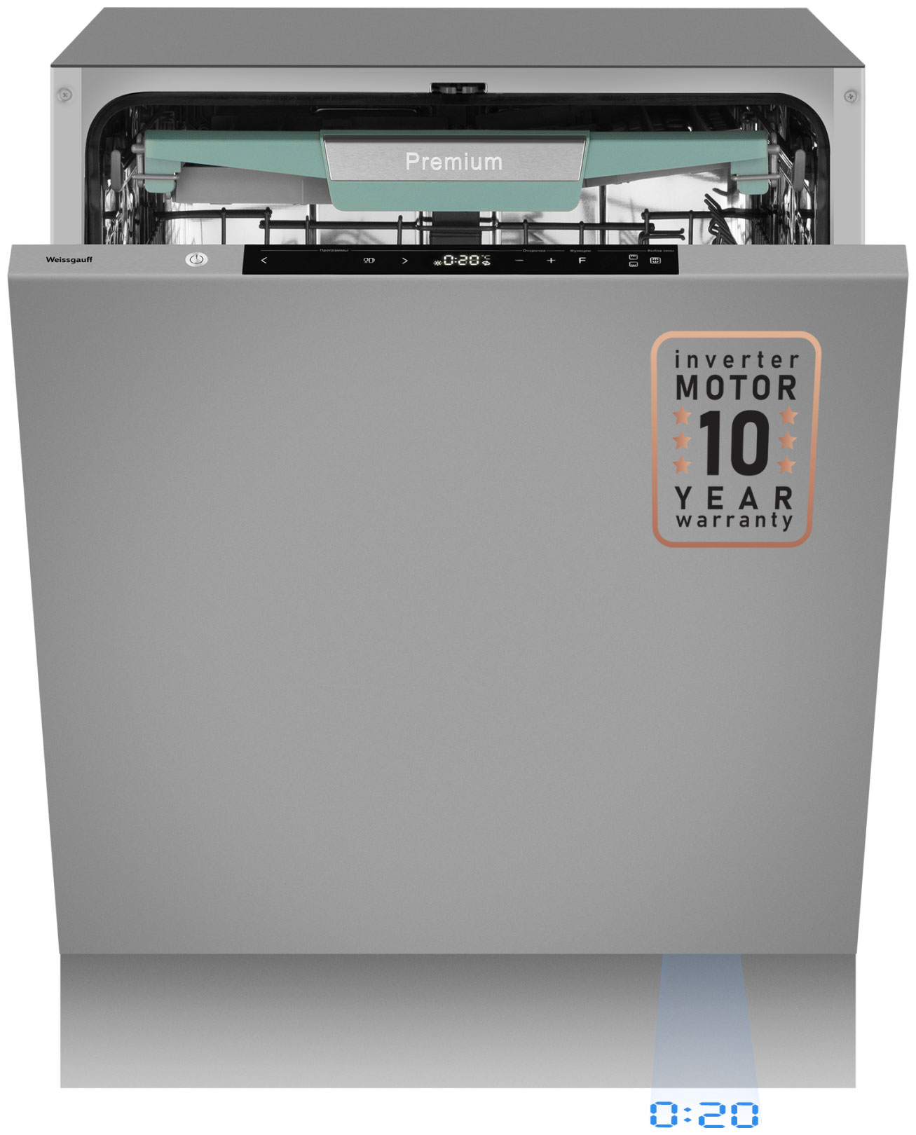 Изображение товара Встраиваемая посудомоечная машина Weissgauff BDW 6151 Inverter Touch Timer Floor
