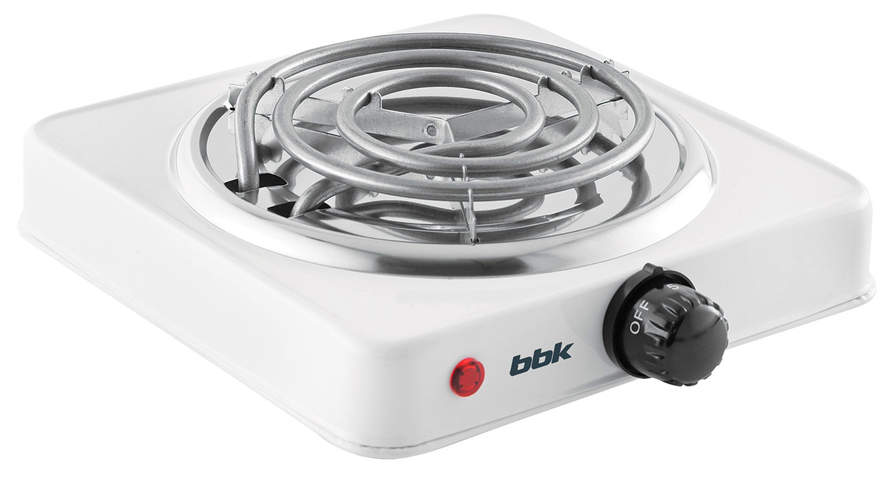 Изображение товара Настольная плита BBK BHP-100 белая компактная электрическая с одной конфоркой