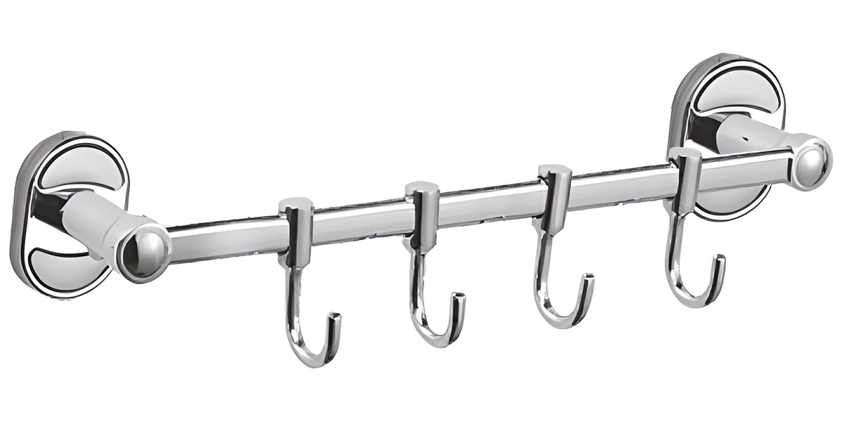 Изображение товара Планка с крючками для полотенец D-Lin D700, хром (D289700-4)