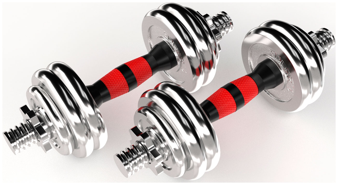 Изображение товара Набор гантелей Unix Fit, в кейсе, 15 кг