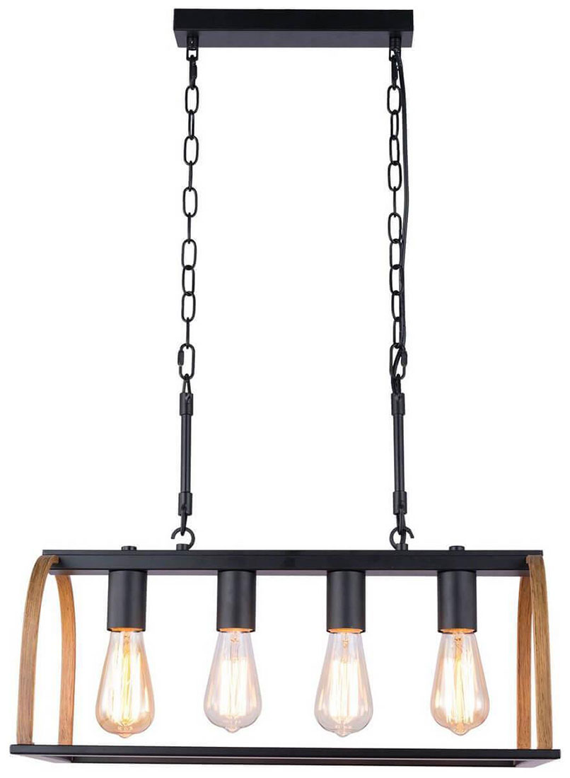 Изображение товара Люстра подвесная Lussole Loft Cornville IP20 для кухни 4 лампы E27 стиль Лофт