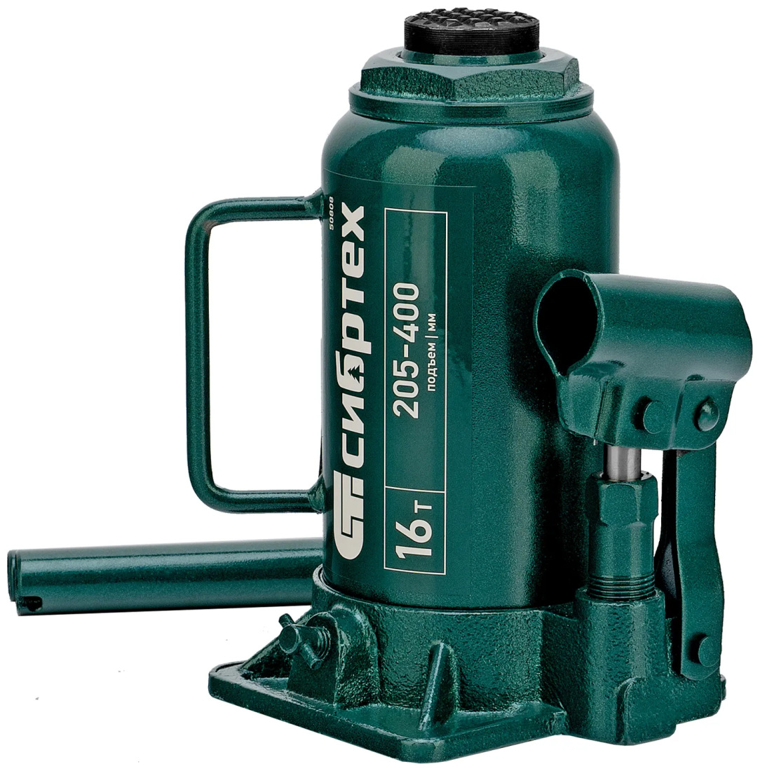 Изображение товара Домкрат гидравлический бутылочный Сибртех 16 т, 205-400 мм