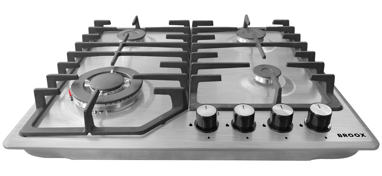 

Газовая варочная панель Broox GR04d60H00 Mt Ts, Серебристо-серый
