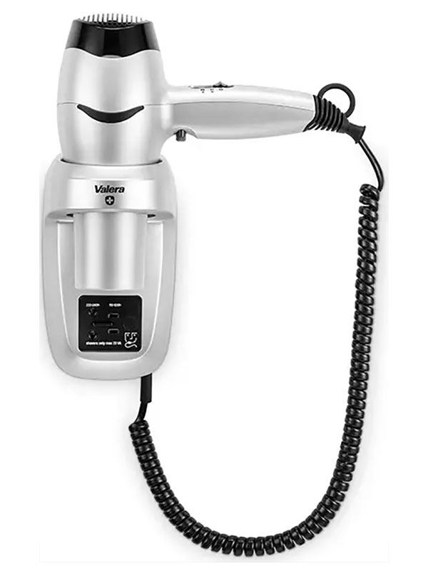 Изображение товара Настенный фен Valera Hospitality Excel 1600 W серебристый для дома со всеми функциями