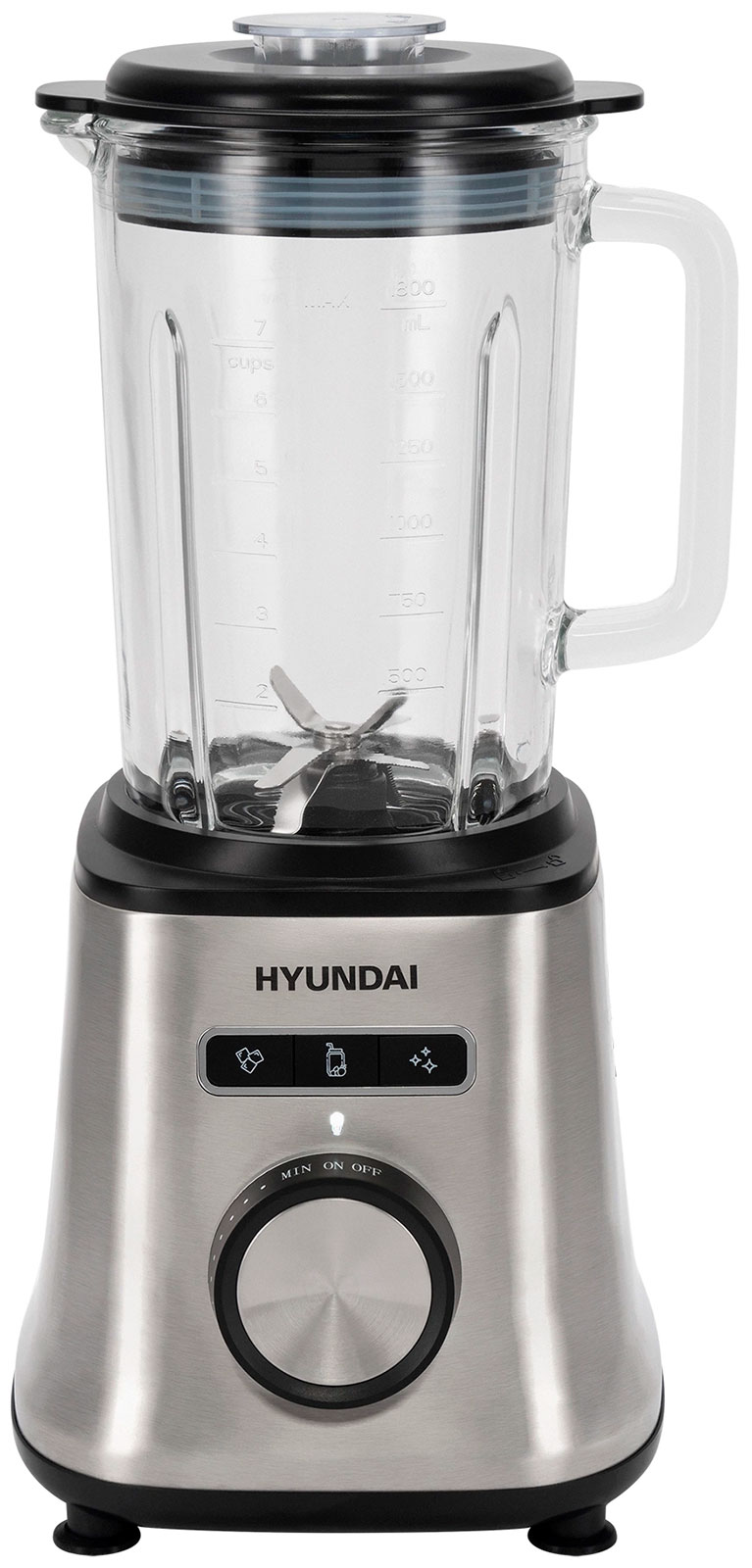Изображение товара Блендер стационарный Hyundai HYB-S4921 (1500 Вт, серебристый/черный)