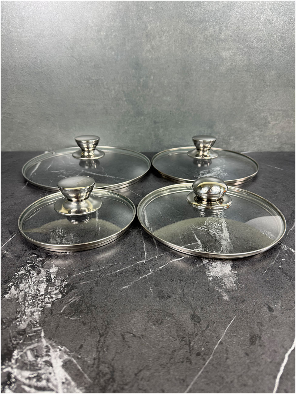 Набор крышек для сковород Panairo Chrome (K-Chr-NAB3-4) 4 предмета, 22см/24см/26см/28см Набор крышек для сковород Panairo Chrome (K-Chr-NAB3-4) 4 предмета, 22см/24см/26см/28см