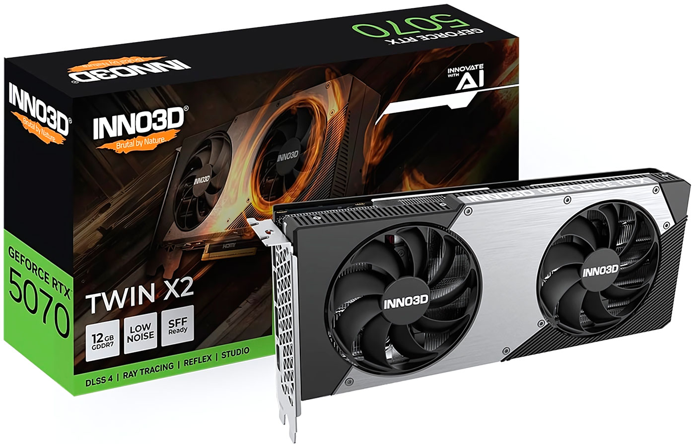 Изображение товара Видеокарта INNO3D GeForce RTX 5070 TWIN X2 12GB (N50702-12D7-195064N)