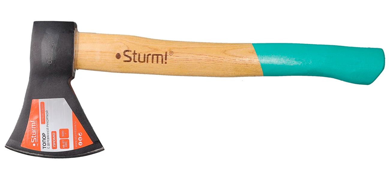 Изображение товара Топор Sturm! ПРОМО, 1000 г, деревянная рукоятка, кованая сталь (1015-06-1000SP)