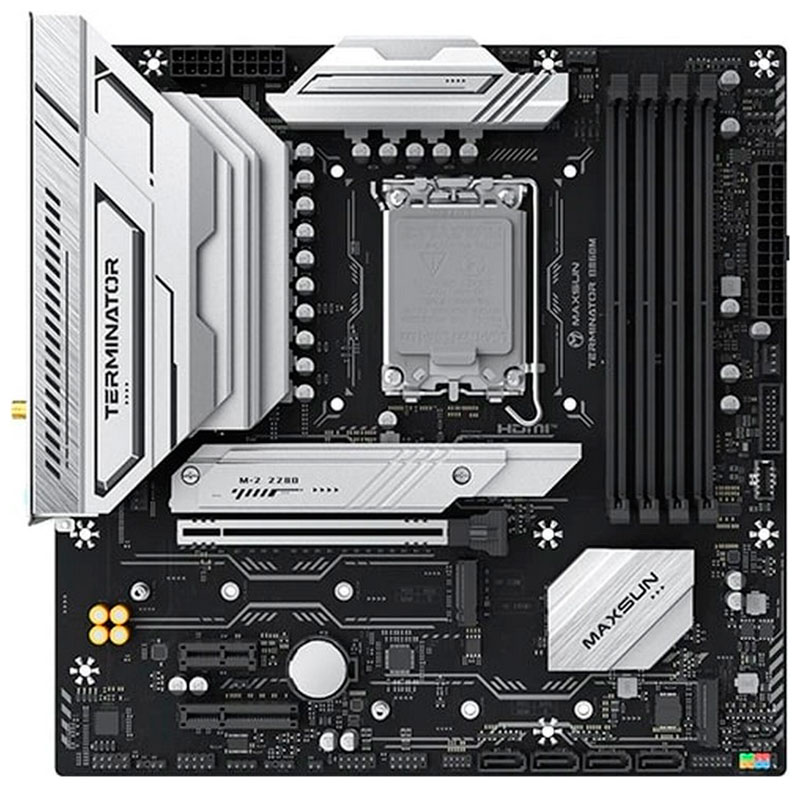 Изображение товара Материнская плата Maxsun MS-Terminator B860M WIFI (LGA1851, mATX) Изображение товара Материнская плата Maxsun MS-Terminator B860M WIFI (LGA1851, mATX)