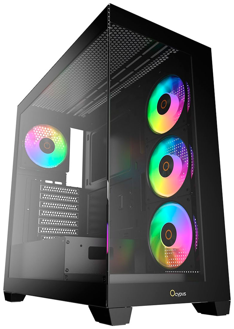Изображение товара Компьютерный корпус Ocypus Gamma C72 BK ARGB с ARGB вентиляторами Изображение товара Компьютерный корпус Ocypus Gamma C72 BK ARGB с ARGB вентиляторами