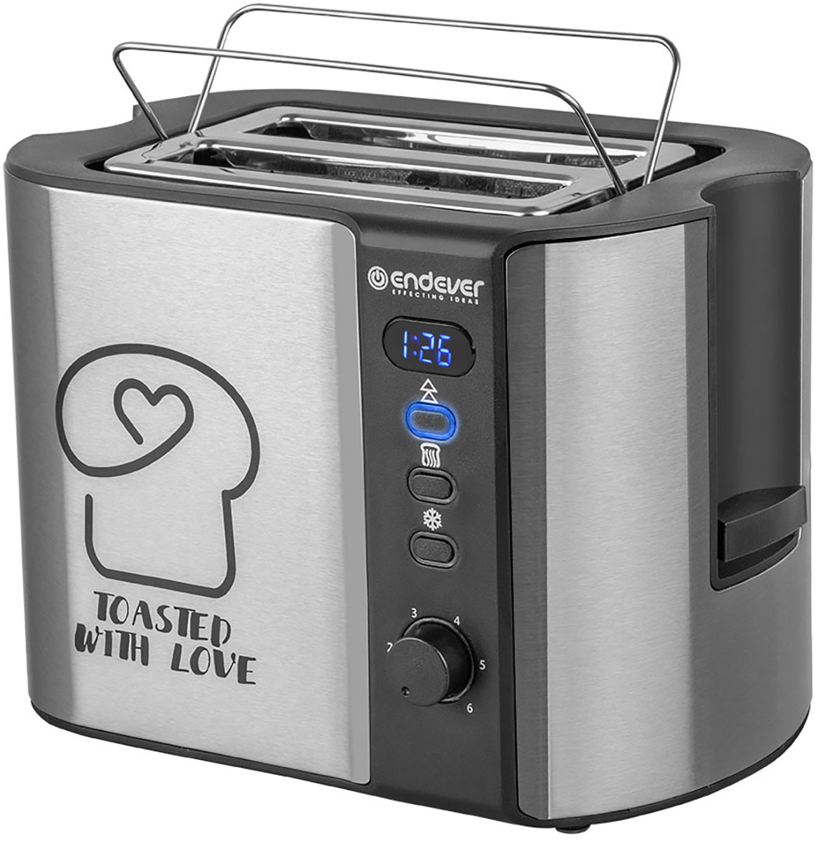 Изображение товара Электрический тостер ENDEVER SKYLINE ST-127 из нержавеющей стали 800 Вт