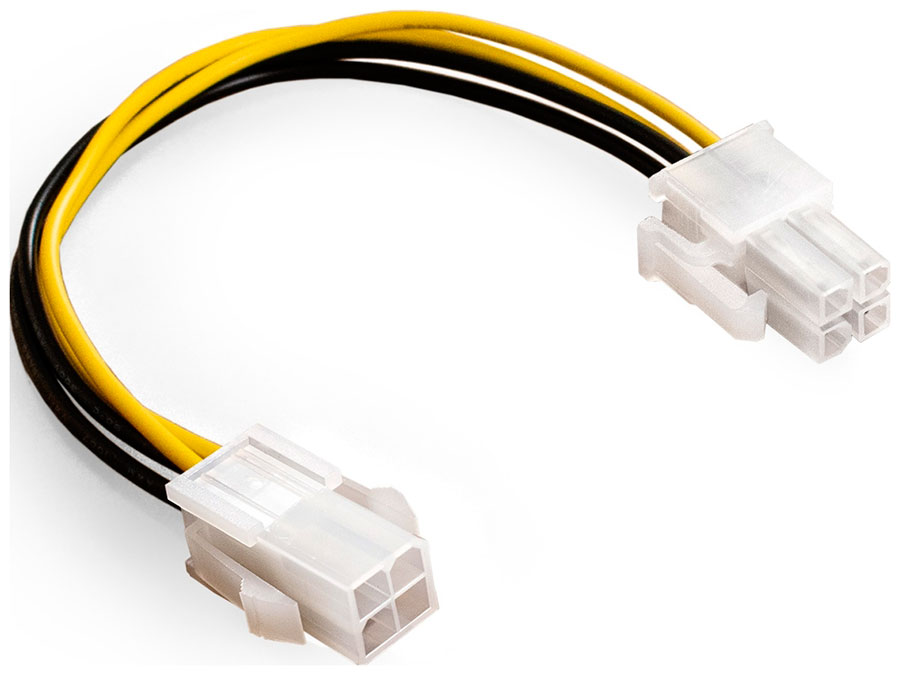 Изображение товара Удлинитель кабеля питания материнской платы +12V ExeGate EX-EXT-4M4F-0.2, 4pin EPS12V M/4pin EPS12V F, 02м (EX294789RUS)