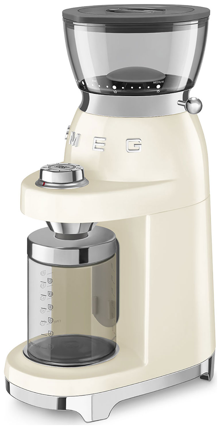 Изображение товара Кофемолка Smeg CGF03CREU, кремовый Изображение товара Кофемолка Smeg CGF03CREU, кремовый