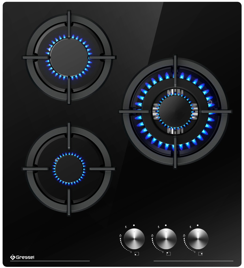 

Газовая варочная панель Gressel U45N35S000, Черный