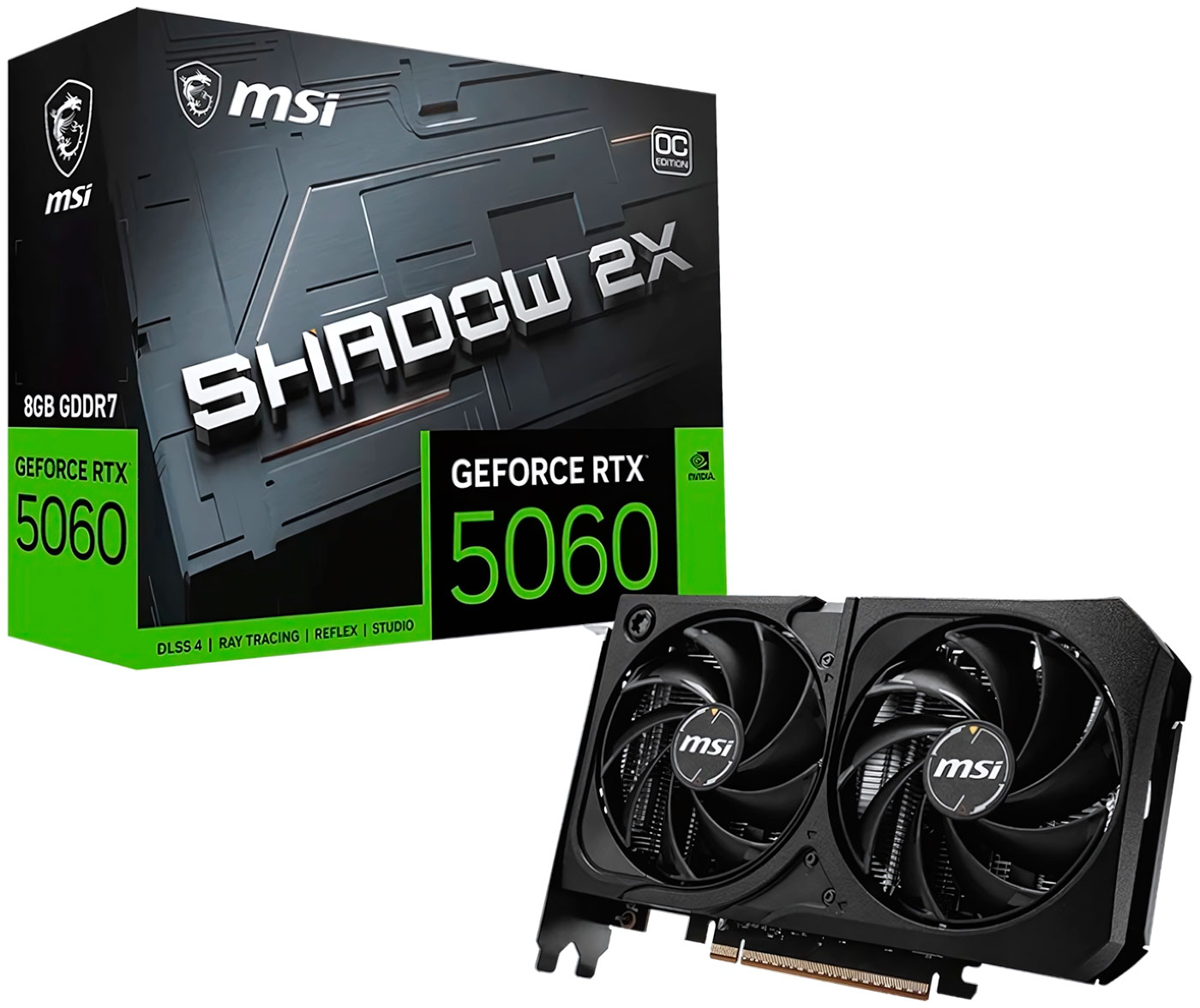 

Видеокарта MSI GeForce RTX 5060 8G SHADOW 2X OC MAX, Черный
