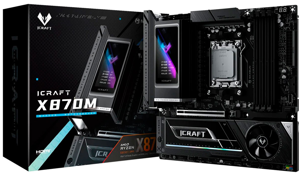 

Материнская плата Maxsun MS-iCraft X870M (AM5, mATX), Черный