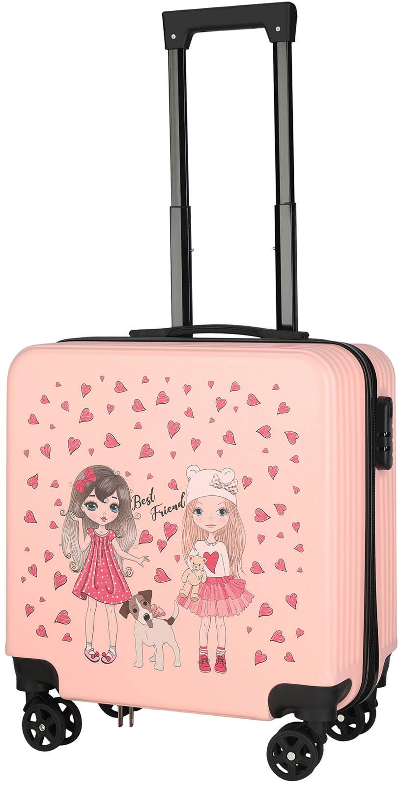 Изображение товара Дорожный чемодан детский Lats Лучшие подруги, розовый с усиленными углами (арт 778) на 4 колеса
