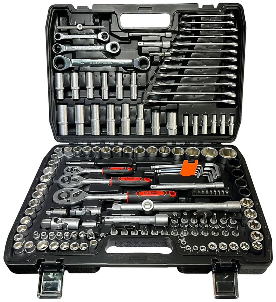 Изображение товара Набор инструментов Nord Stern NS-HTB0151EL 151 предметов CR-V, кейс