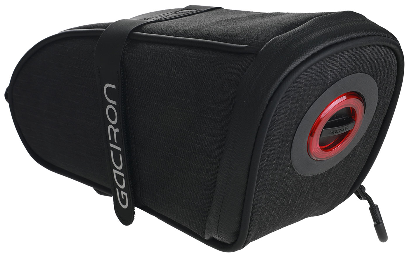 Изображение товара Аэродинамическая велосумка подседельная с умным задним фонарем 2 в 1 Gaciron Birdnest-300, аэрошейп, размер L (1.4 л), черный