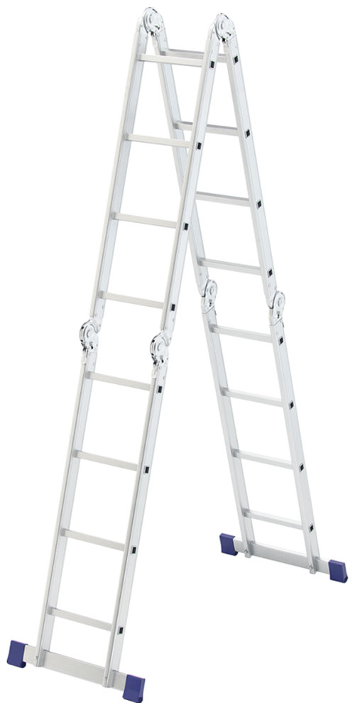 Изображение товара Лестница алюминиевая шарнирная 4х4 16 ступеней Сибртех 5.15м Россия