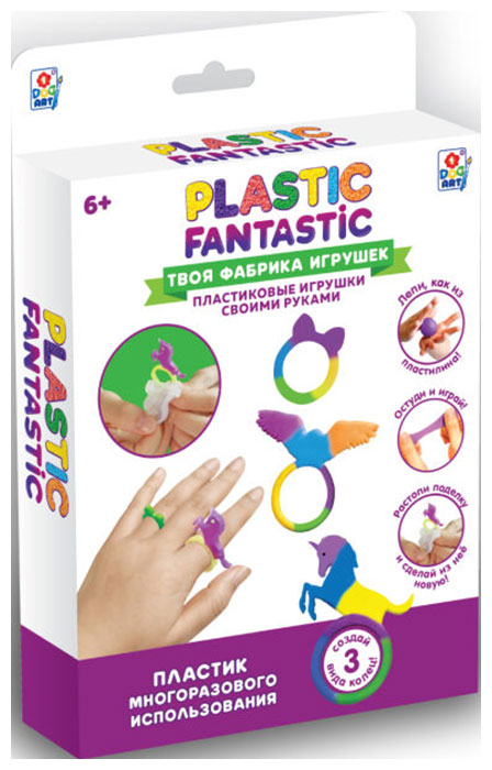 цена Набор 1 Toy Plastic Fantastic ''Кольца'' (Единорог, Орёл, Котёнок) Т20212