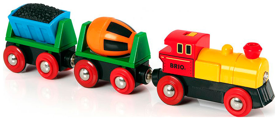 Изображение товара Поезд Brio Груз.поезд на бат.с бетономешалкой и грузом, 33319