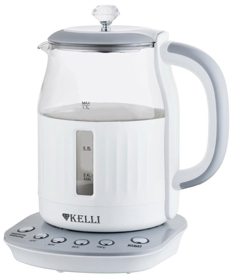 

Чайник электрический Kelli KL-1373 Бело-Серый, Белый/серый