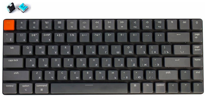 Клавиатура беспроводная Keychron K3 Blue Switch (K3E2) клавиатура keychron k3 brown switch k3e3 84 клавиши rgb подсветка