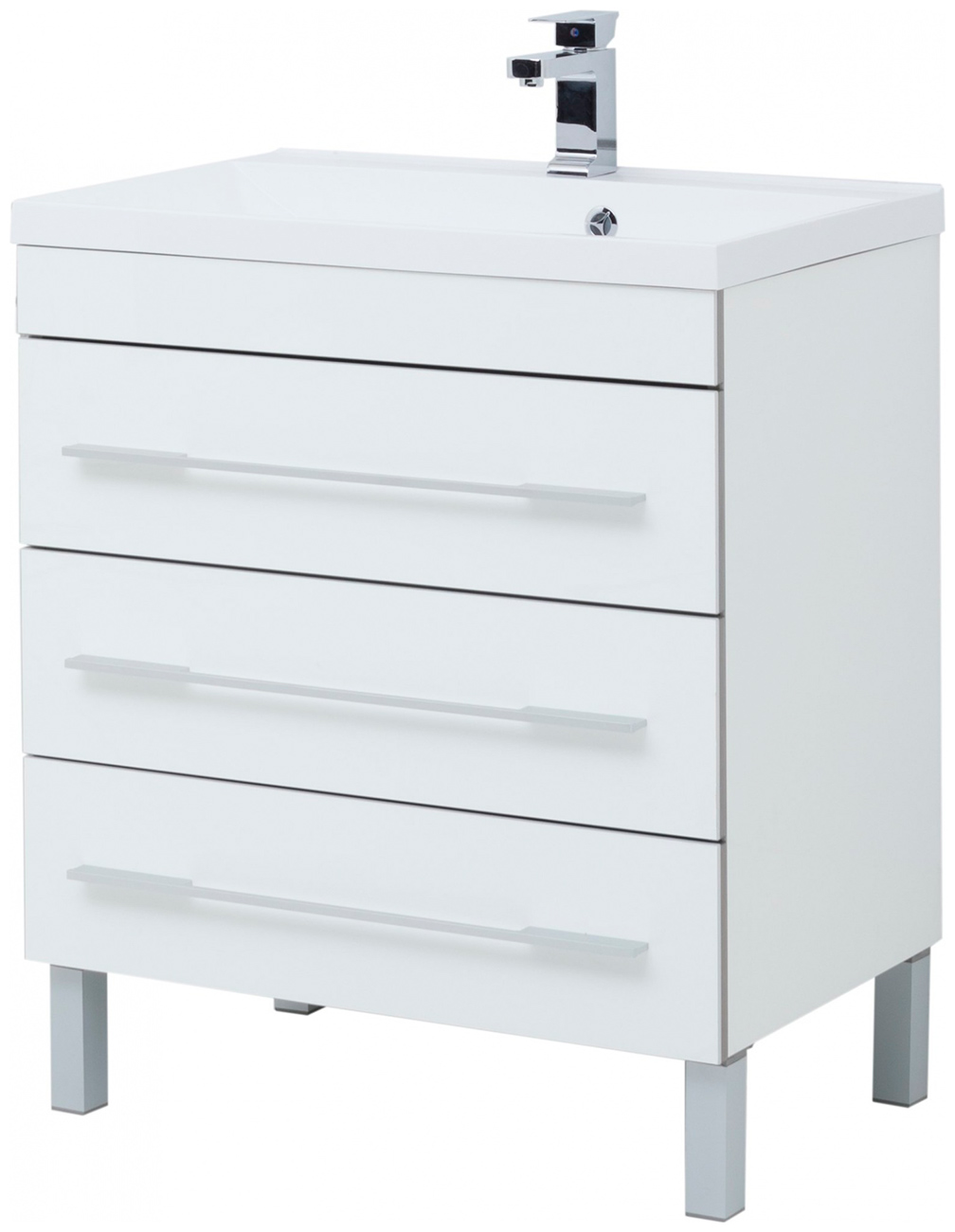 Изображение товара Тумба под раковину Aquanet Верона 75 напольная с 3 ящиками белая современный стиль