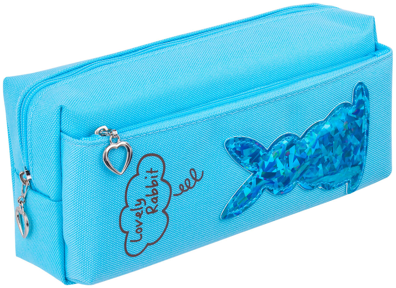Изображение товара Пенал-косметичка Юнландия Зайка голубой 20х7х9 см школьный аксессуар девочкам