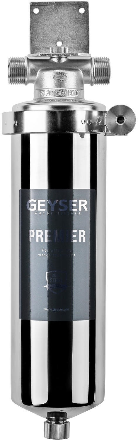 Изображение товара Корпус магистрального фильтра Гейзер Премьер 10SL 3/4 из нержавейки 50753