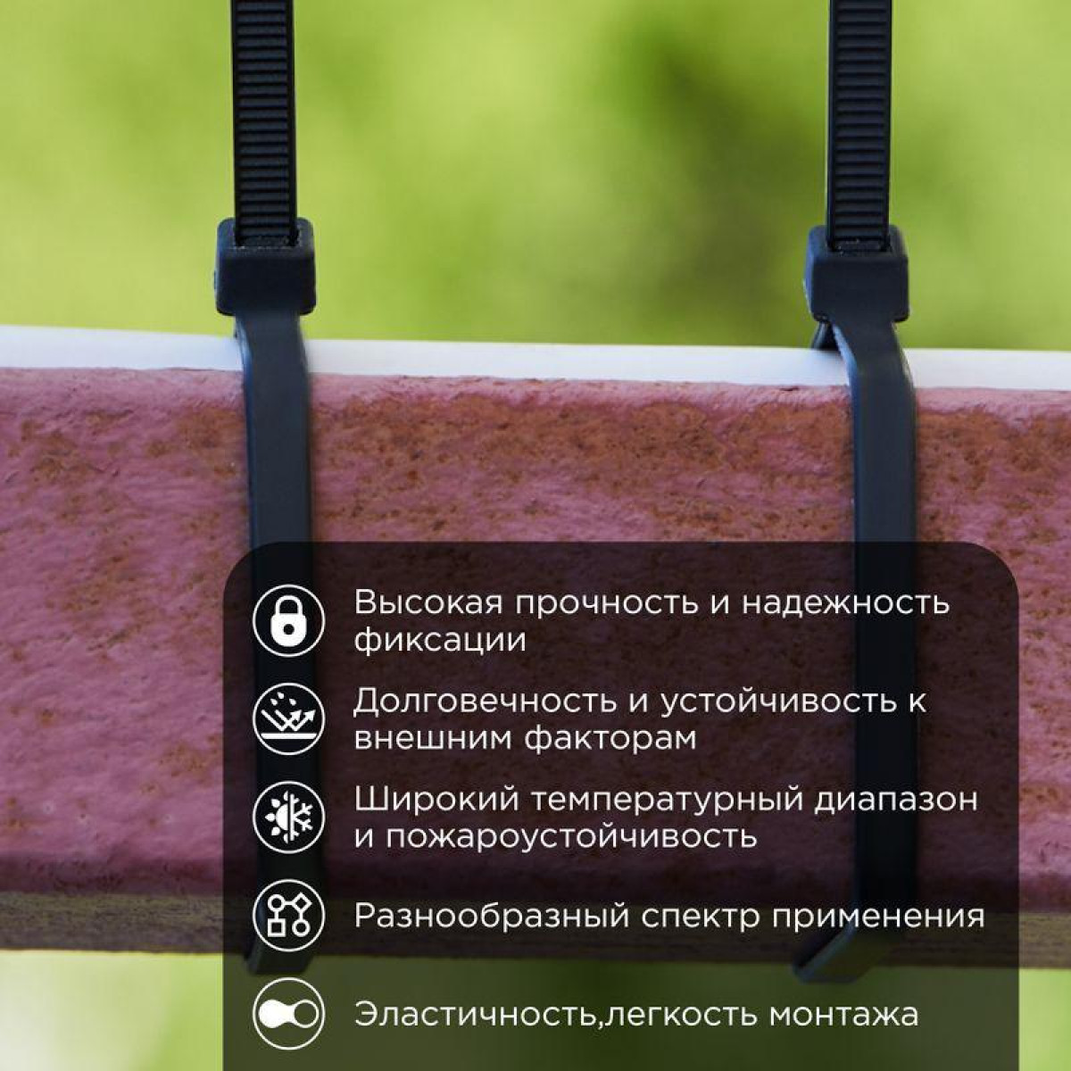 Изображение товара Кабели, провода и аксессуары Proconnect Хомут кабельный 3.6х250 нейл. черн. (уп.100шт)