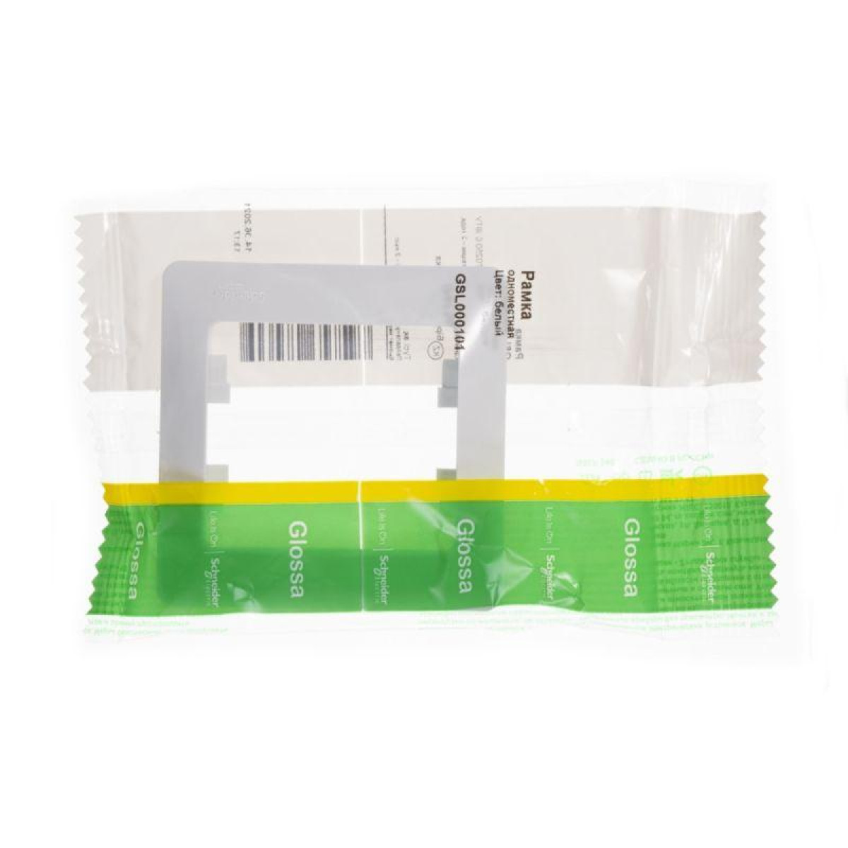 Изображение товара Рамка декоративная для электроустановочных изделий Systeme Electric Glossa белый