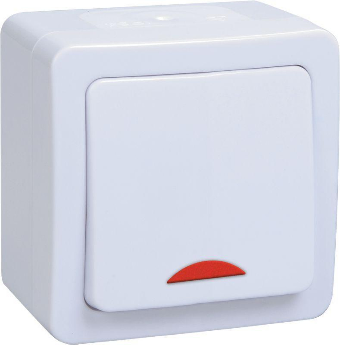 Изображение товара Выключатель IEK Гермес Plus 1-кл 10А IP54 с индикацией белый