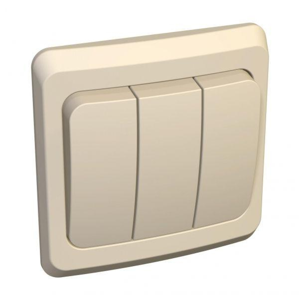 Изображение товара Выключатель 3-кл. СП Этюд IP20 кремовая  System Electric 5 лет гарантия