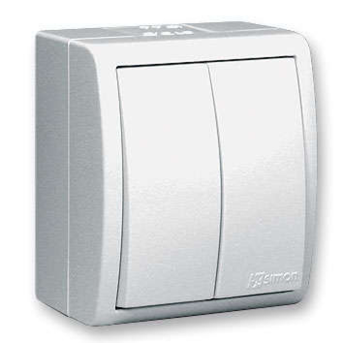 Изображение товара Выключатель Simon 2-клавишный ОП 15 Aqua 10А IP54 белый