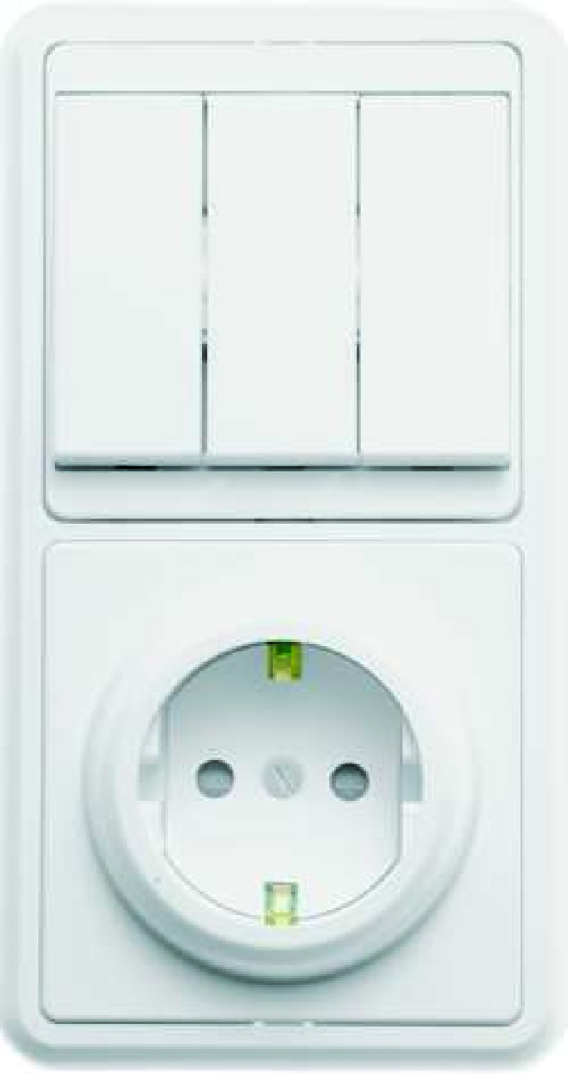 Изображение товара Блок комбинированный выключатель и розетка Кунцево-Электро БКВР-036 Бэлла