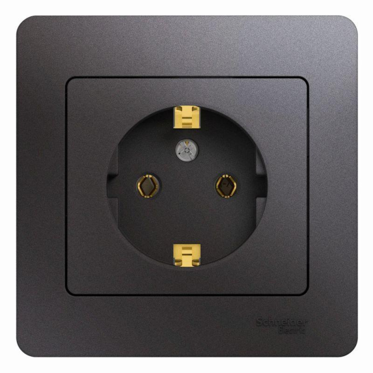Изображение товара Розетка Systeme Electric 1-м СП Glossa 16А IP20 250В с заземлением графит