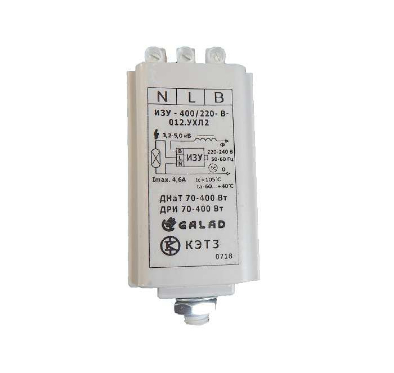 Изображение товара Пускорегулирующее устройство Galad ИЗУ-400/220-В-012 18 месяцев гарантии