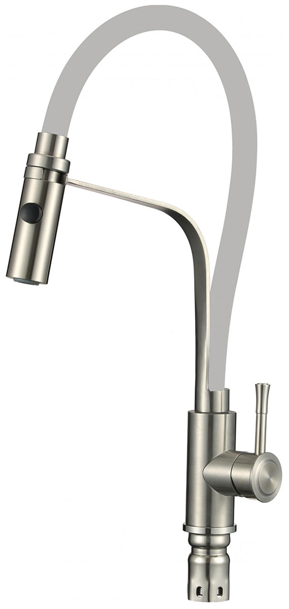 

Смеситель для кухонной мойки Savol с гибким цветным изливом S-SUS6012-04, Сатин/серый