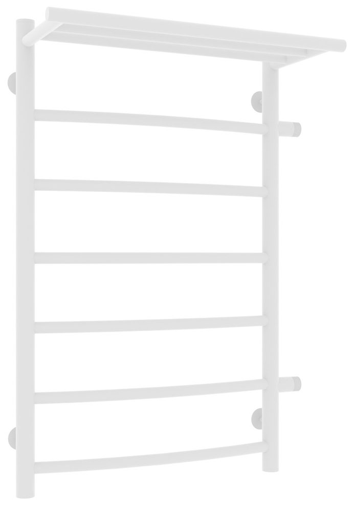 Изображение товара Полотенцесушитель водяной Laris Классик П7 с полкой, 500х800 (R), мц 500, 1", белый муар (73208026БМ)