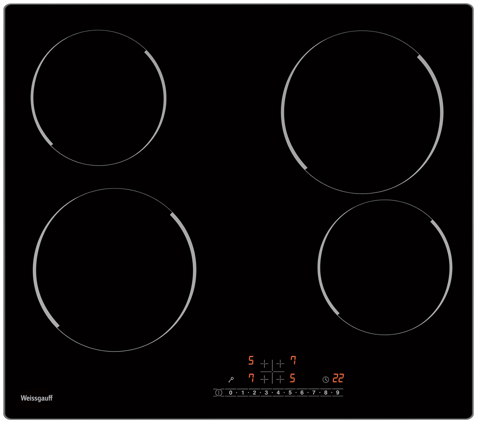 Изображение товара Электрическая варочная панель Weissgauff HV 640 BS 4 конфорки сенсорное управление