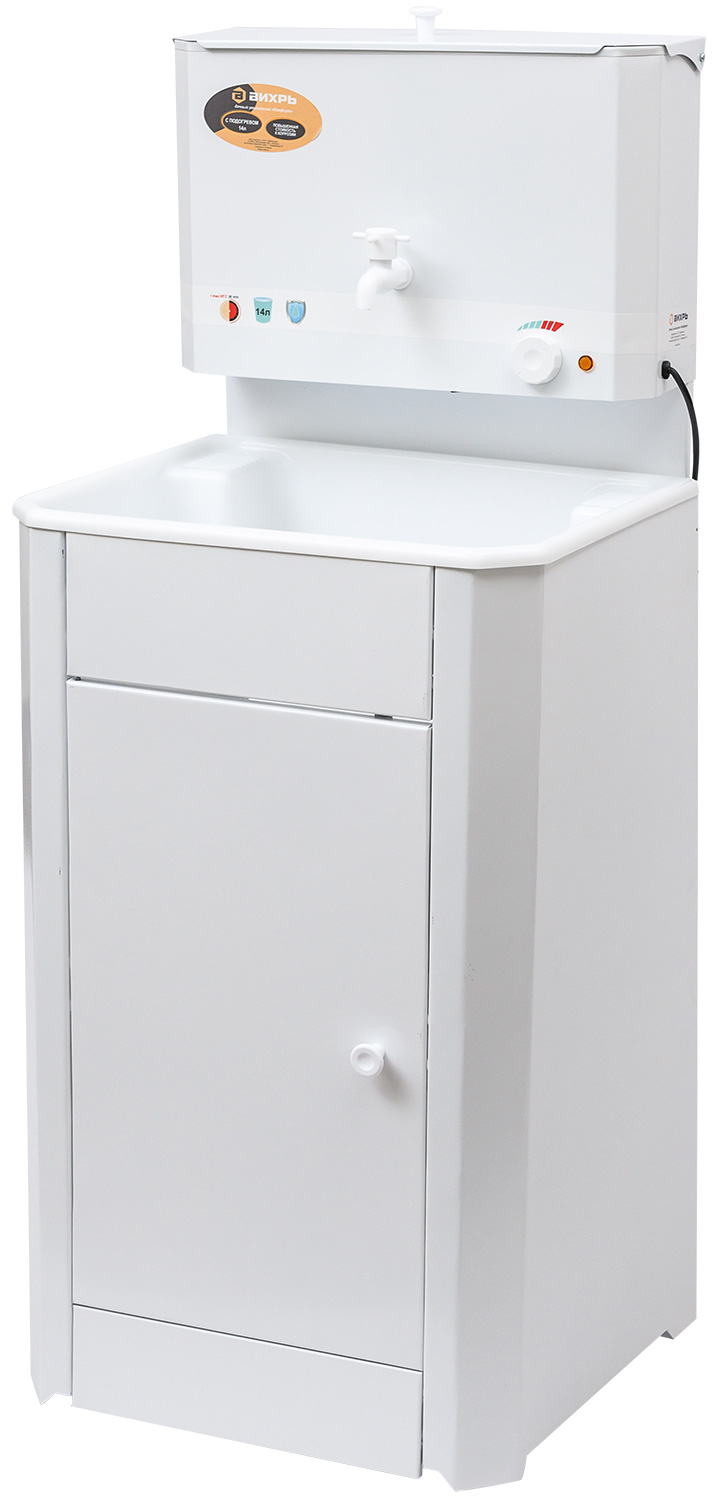 Изображение товара Дачный умывальник Вихрь Комфорт с подогревом пластиковая мойка белый