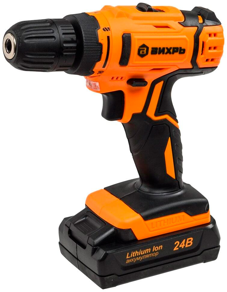 Изображение товара Дрель-шуруповерт Вихрь ДА-24Л-2К оранжевый 72/14/18