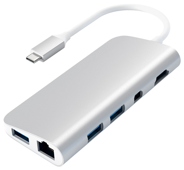 Изображение товара USB-адаптер Satechi Aluminum Type-C Multimedia Adapter, серебристый (ST-TCMM8PAS)