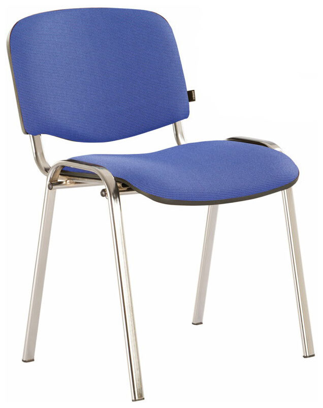 Стул Brabix ''Iso CF-001'', хромированный каркас, ткань синяя с черным, 531422 стул для посетителей brabix iso cf 005 черный каркас ткань серая 531972