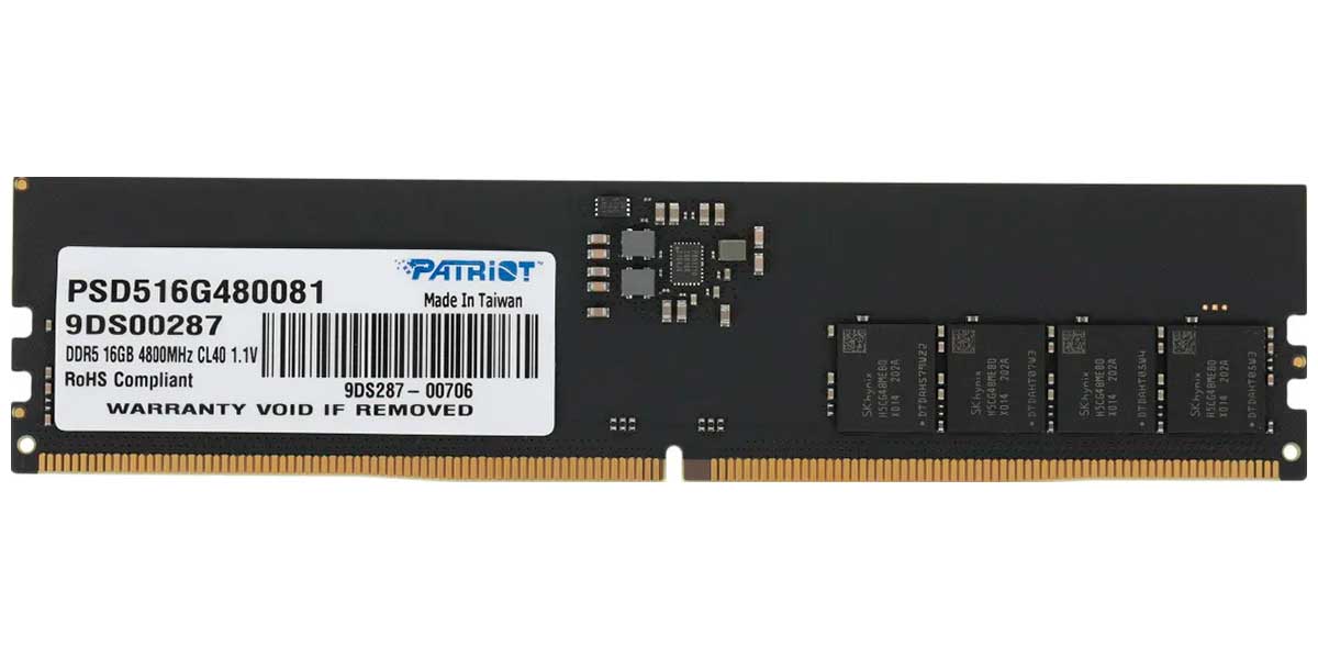 Изображение товара Оперативная память Patriot Memory DDR5 16GB 4800MHz Signature Line (PSD516G480081)