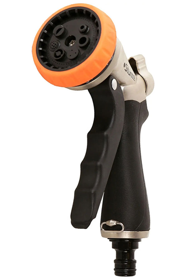 Изображение товара Пистолет для полива Sturm! 3015-17-01ZB 7 режимов, цинк, корпус с резиновым покрытием