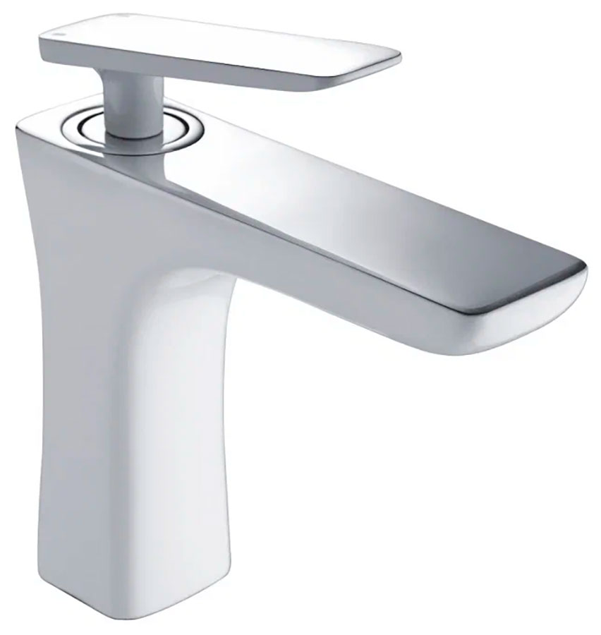 Изображение товара Смеситель для раковины Rose R16F белый хром однорычажный современный дизайн