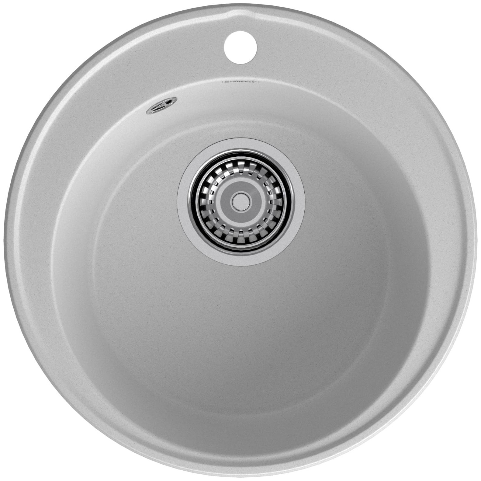 Изображение товара Кухонная мойка GranFest QUARZ GF-Z08 серый круглая врезная из кварца Россия